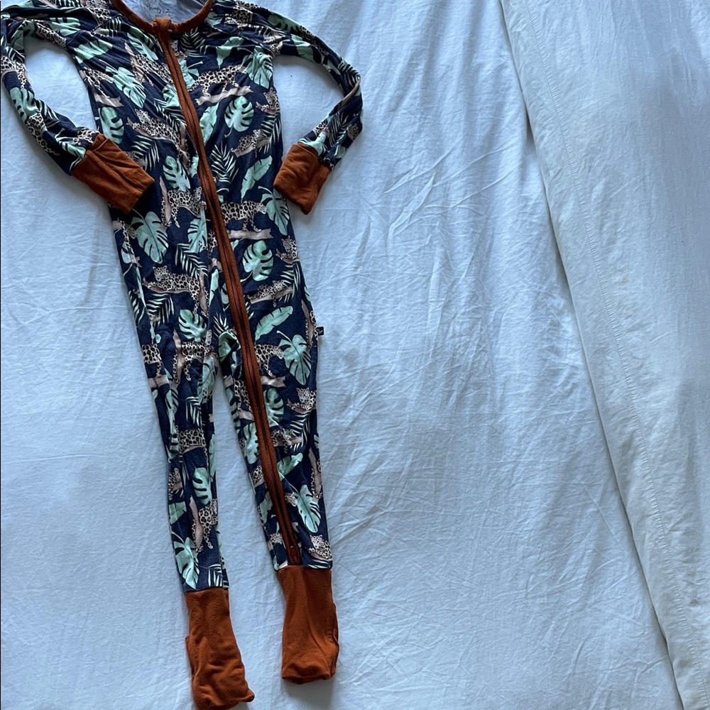 Posh Peanut Jungle Leaf Kids One Piece